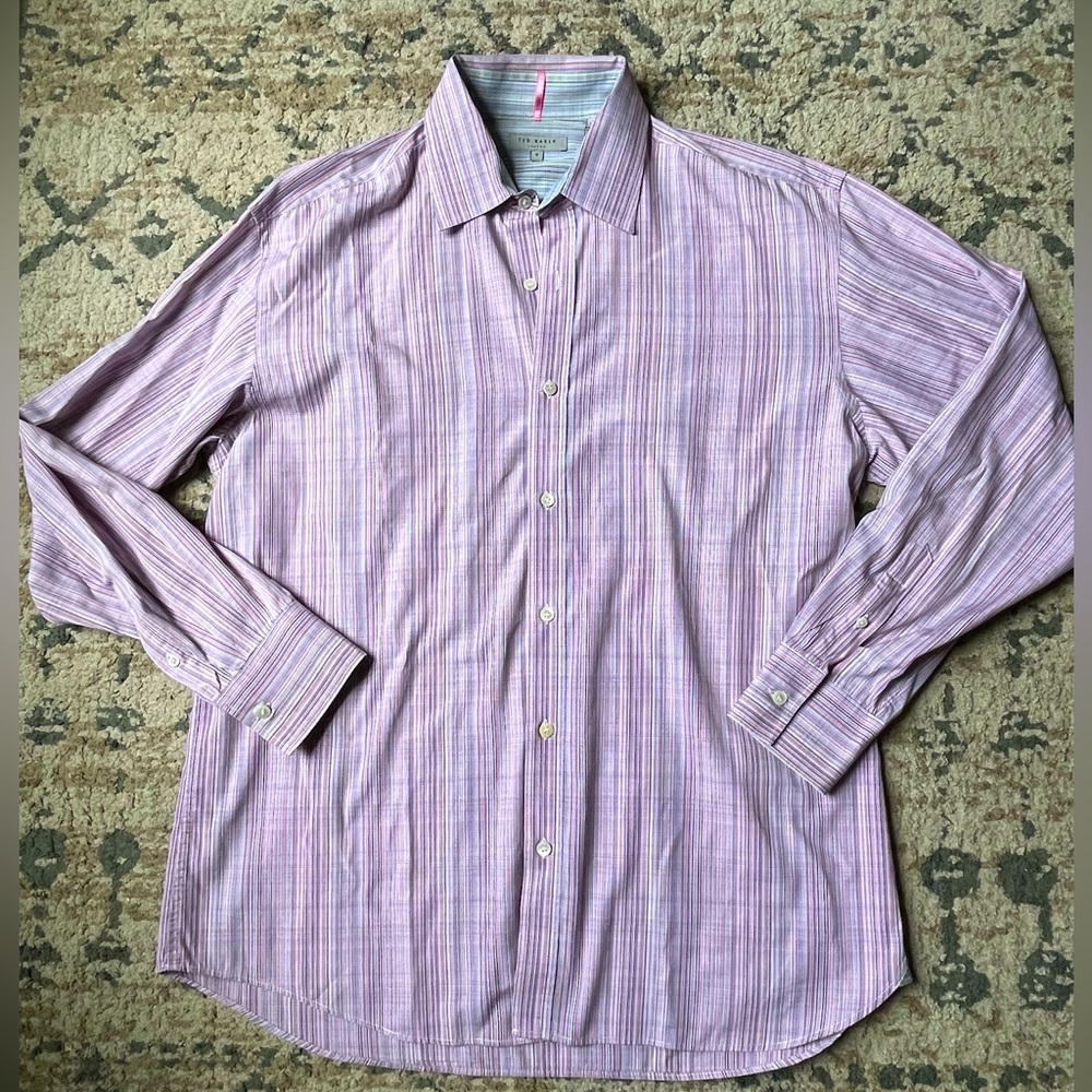 Ted Baker London Pink Striped Men's Dress Shirt